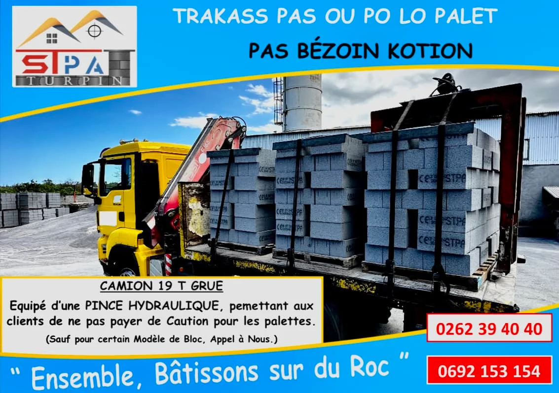 Bloc et Parpaings fabriqués et livrables à La Réunion (974)